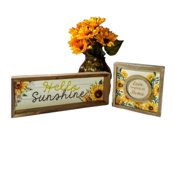 Ashland Sunflower Home Accents 3-Piece Decor Set NWT - Picture 1 of 7